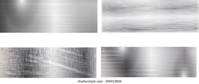 Set of metal background. Vector illustration. 