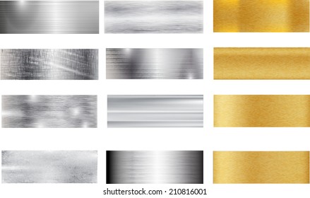 Set of metal background. Vector illustration. 