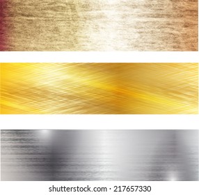 Set of metal background. Vector illustration.  