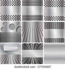 Set of metal backgrounds 