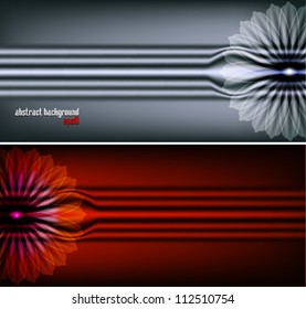 A set of metal backgrounds with flower