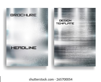 Set of Metal Backgrounds With Shiny Light Effects . 