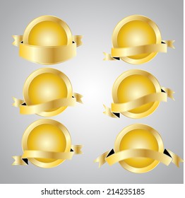Set of metal badges. Vector illustration