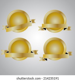 Set of metal badges. Vector illustration
