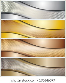 set of metal banners