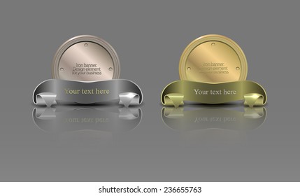 set of metal banners