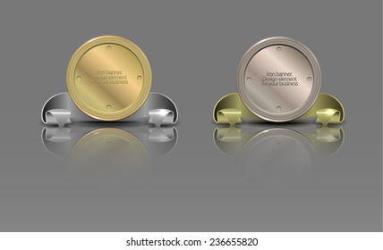 set of metal banners