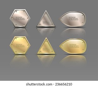 set of metal banners