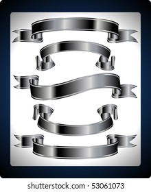 a set of metal banners