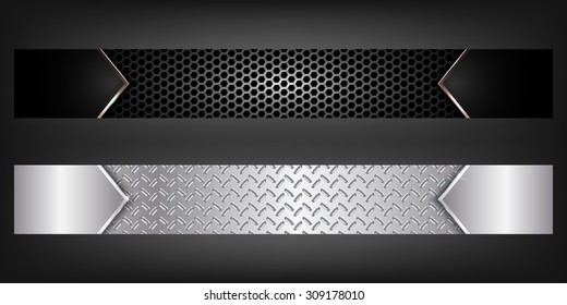 Set of metal banners.Full banner