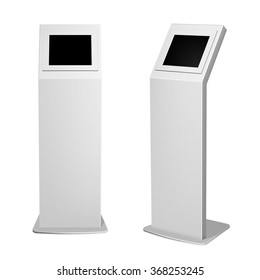 Set of metal display advertising vertical white for indoor and outdoor use.