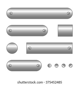 Set of metal frames isolated on white background. Silver frames.
Vector design elements.
