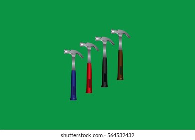 Set of a metal hammers