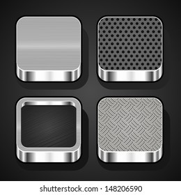 Set of metal ios icons