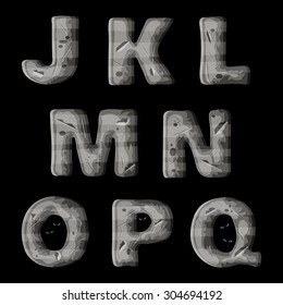 A set of metal letters, vector font design for video and mobile games 2. Alphabet