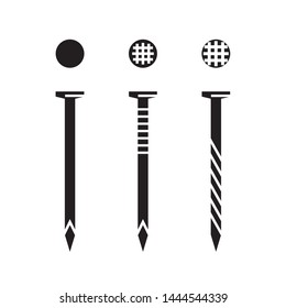 Set of metal nails. Icon