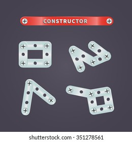 Set of metal parts constructor for children's games