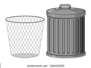 Set of metal plastic container illustration
