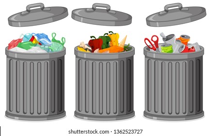 dustbin clipart images stock photos vectors shutterstock https www shutterstock com image vector set metal plastic container illustration 1362523727