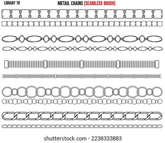 CONJUNTO DE CADENAS DE SHINY METAL CON DIAMNONTE Y ZIRCONS EN CADENAS METALES VECTOR EDITABLE 