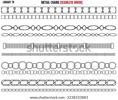 SET OF METAL SHINY CHAINS WITH DIAMNONTE AND ZIRCONS IN METAL CHAINS EDITABLE VECTOR 