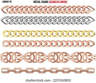 SET OF METAL SHINY CHAINS IN  EDITABLE VECTOR 