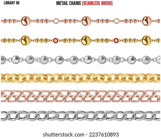 CONJUNTO DE CADENAS DE ESPECTÁCULOS METALES EN VECTOR EDITABLE 