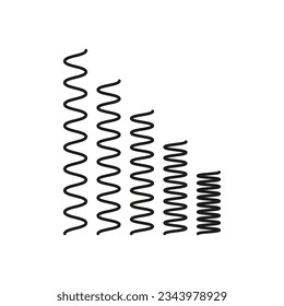 Set of metal springs. Vector illustration. Eps 10.