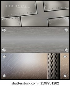 set of metal steel banner for Poster vector Design