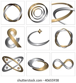 Set of metal symbols