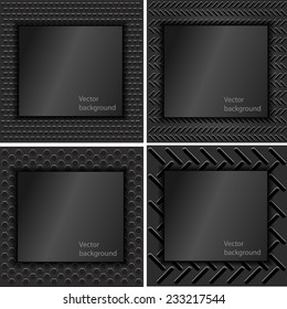 Set of metal texture with grid background. template design. Vector illustration.
