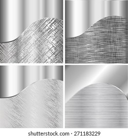 Set of metal texture with grid background. template design. Vector illustration