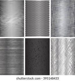 Set of metal texture with grid background. template design. Vector illustration