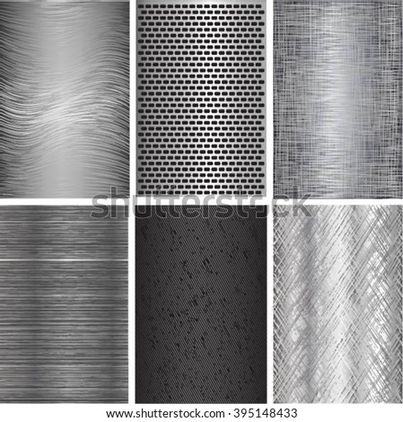 Set of metal texture with grid background. template design. Vector illustration