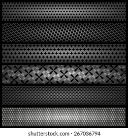 Set of metal textures, vector, eps 10