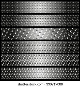 Set of metal textures, web design, vector, eps 10