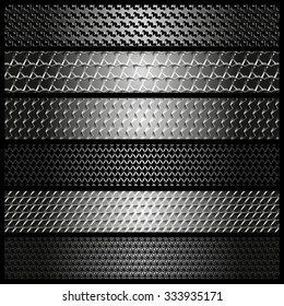 Set of metal textures, web design, vector, eps 10