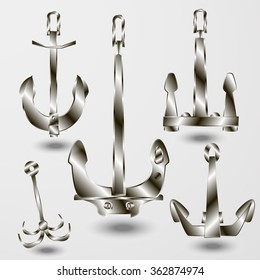 Set of metallic anchors