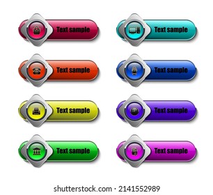 Set of metallic buttons colorful