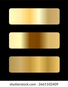 set of metallic gold gradients