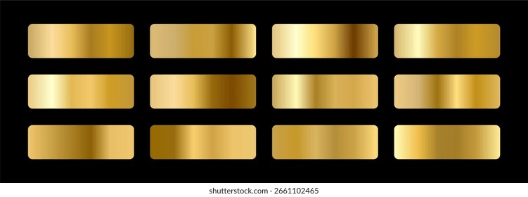 Satz metallischer Goldgradienten