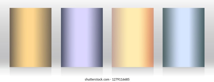 A set of metallic gradients. Design element.