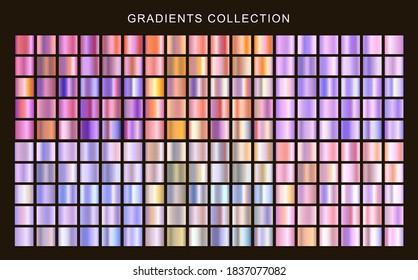 Set metallic gradients  Purple gradients  Collection holographic textures 