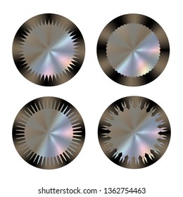 Set of metallic holograms  for award design, product guarantee, label design