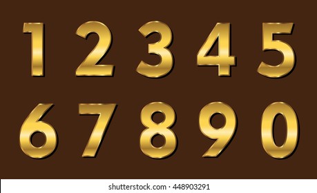 Set Of Metallic Numbers.Vector Golden Numbers.