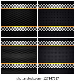 Set metallic perforated sheets, vector illustration 10eps