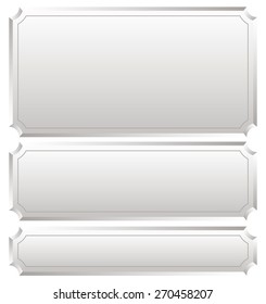 Set of metallic plaques, plaquettes, plates with blank space