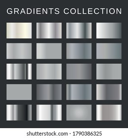 Set Metallic Silver Gradients Palette Design Stock Vector (royalty Free 