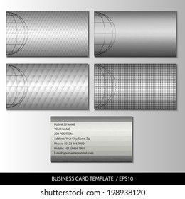 Set Of Metallic Themed Business Card Templates Vector