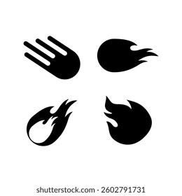 Set of Meteor logo template design isolated on white background.